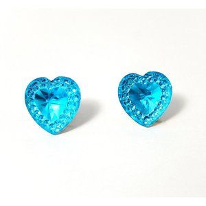 Blue Heart Earrings